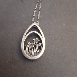 Vintage 1970's pewter art deco style necklace